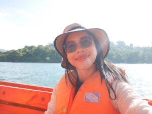 Vitheavy on boat at Koh Kong, Cambodia