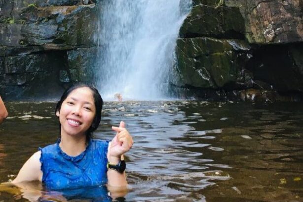 Vitheavy at waterfall in Cambodia